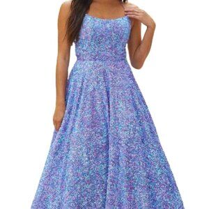 NWT Amarra 88502 Sequin Prom Dress Periwinkle size 0